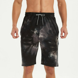 Shorts de sport d'été pour homme de haute qualité, tie-dye, respirants, 100 % coton, logo personnalisé, coupe ample. - Product Image 1