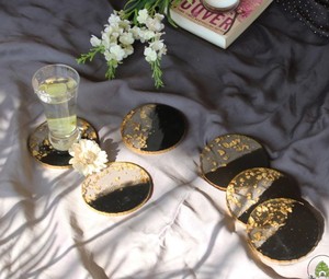 Resin Coaster Set with Colorful Designs, Durable Waterproof Drink <b>Mats</b> for Cups Mugs Glasses and Bottles - Product Image 5