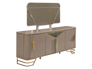 Ensemble de salle à manger moderne de luxe en fer, table rectangulaire en acier inoxydable doré avec 6 chaises, mobilier contemporain pour villa et cuisine - Product Image 5