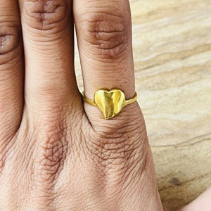 Anillos de Corazón Minimalistas Románticos de Estilo Moderno, Anillos Delicados de Latón para Mujer, Chapados en Oro de 18k, Anillo de Amor, Joyería de San Valentín, Plata Certificada - Product Image 6