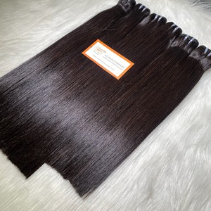 เกรด 12A ซูเปอร์ดับเบิ้ลดึงกระดูกตรงต่อผมมนุษย์ดิบที่ยังไม่ได้ผ่านการแปรรูปสีธรรมชาติหนังกําพร้าเต็มรูปแบบชิดกัน - Product Image 4