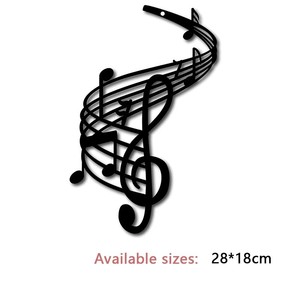 Decoración de Pared para Sala de Estar, Escultura de Pared Moderna de Metal, Notas Musicales, Arte Decorativo, 2 Piezas, Diseño Geométrico Abstracto - Product Image 5