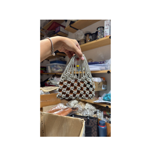 Trendy Handcrafted Macramé Phone Purse with Decorative Beads Boho Festival <b>Mini</b> Bag for Everyday Use - Product Image 4