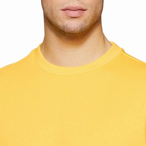 Suéter de Cuello Redondo Amarillo para Hombre, Corte Regular, Color Sólido, Tejido de Punto, Ecológico, Transpirable, Ropa Casual de Invierno - Product Image 6
