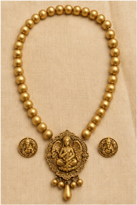 KOTTRAVAI Ensemble de colliers en laiton plaqué or avec pendentif ange et pièces de monnaie Ganesha, bijoux religieux pour femmes, cadeau de mariage ou de fête - Product Image 3