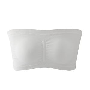 Bralette sin tirantes para mujer al por mayor - Top bandeau con relleno extraíble, transpirable, estilo sencillo, logo frontal, para fitness - Product Image 1