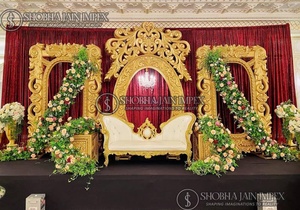 Royal Hand-Carved <b>Frame</b> For <b>Backdrop</b> For wedding Decor Decorations Elegant Setup Accessories Made Delhi India - Product Image 2
