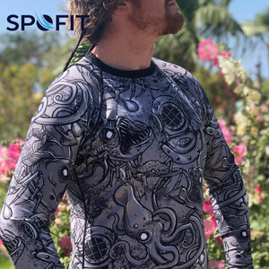 Camiseta de compresión de manga larga para hombre SPOFIT, con estampado por sublimación, de secado rápido, para MMA, ropa deportiva, estampado de alta calidad - Product Image 5