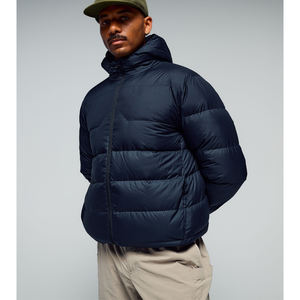 Veste d'hiver matelassée personnalisée pour homme avec logo, grande taille, couleur unie, coupe-vent, légère, style streetwear, OEM - Product Image 2