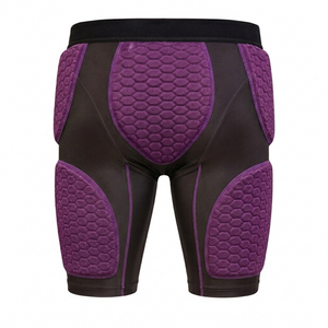 Customize Adult American Football purple Padded Shorts elastic waist Sports wear with customize pads position apparel - Product Image 2