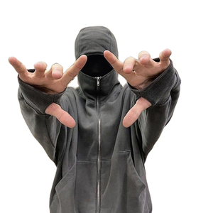 Custom Printing Logo Heavyweight High Quality Cotton Zipper Hoodies Regular Fit Streetwear Custom Logo Men's Hoodies&Sweatshirt - Product Image 3