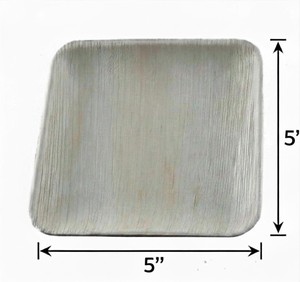 Plato Cuadrado de Bambú, Diseño Minimalista Sólido, Platos Biodegradables de 5 x 5 Pulgadas - Product Image 6