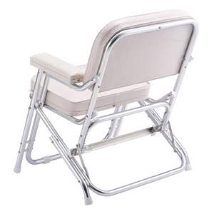 Chaises de pêche avec cadre en alliage d'aluminium, coussin en éponge épaissi, revêtement en cuir PVC imperméable, accoudoirs rembourrés, patins antidérapants - Product Image 1