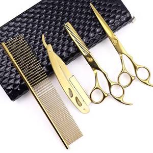 Ensemble de ciseaux de coiffure professionnels MORJE avec peignes, lames en acier inoxydable, pour droitiers, usage en salon - Product Image 2