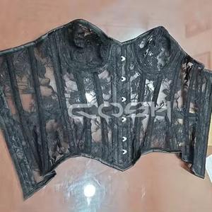 Corsé Moldeador de Cintura de Malla Floral Negra Transparente Sin Tirantes, Proveedor Mayorista de Pakistán - Product Image 3