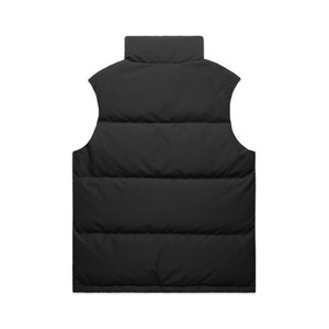Gilet matelassé noir sans manches pour homme, col montant, fermeture éclair frontale, décontracté, écologique, à capuche, 100 % coton, avec poches, coupe droite - Product Image 4