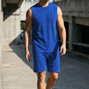 Nouvel Arrivage Ensemble d'été respirant délavé à l'acide pour Hommes – T-shirt sans manches et short de haute qualité pour l'entraînement et la course - Product Image 5
