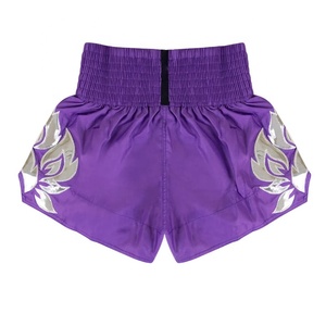 Shorts de boxe personnalisés avec logo, respirants, légers, unisexes, pour adultes, 100% polyester, vente en gros - Product Image 3