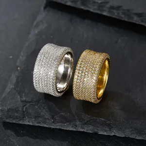 Anillos de Diamantes de Lujo en Oro Blanco y Amarillo, Corte Brillante Redondo, Diamantes Cultivados en Laboratorio, Estilo Unisex para Uso Diario - Product Image 1