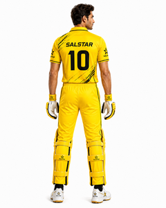 Uniforme de Cricket Amarillo, Elegante y Transpirable, para Mayor Comodidad, Uniforme de Cricket Personalizado al por Mayor con Logotipos de Patrocinadores del Equipo - Product Image 3