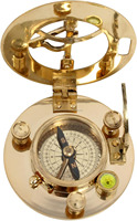 Brújula de reloj de sol náutico de latón macizo de fábrica directa con caja Decoración marítima Regalo de pirata