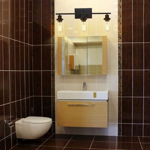 Modern 3-<b>Light</b> Wall <b>Sconce</b> with Clear Glass Shade for Bathroom Vanity and Living Room Porch Mounted <b>Light</b> Fixture - Product Image 2