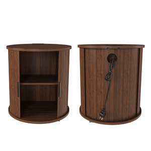 Set di 2 Comodini Moderni Mid-Century a 2 Livelli con Stazione di Ricarica Integrata e Porta Scorrevole, Mobili per Camera da Letto - Product Image 4