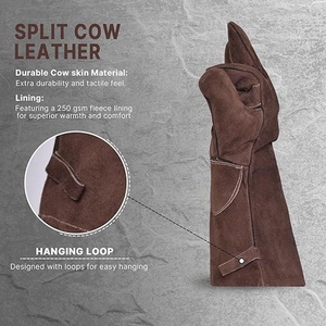 Guantes de Seguridad de Cuero Vacuno Reforzado, para Trabajo Pesado, Industria, Bomberos, Barbacoa, Protección de Manos, Uso General - Product Image 5
