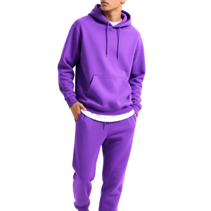 Nouveau survêtement deux pièces en coton avec logo personnalisé 2026, sweat à capuche et pantalon de jogging zippé, survêtements pas chers pour hommes - Product Image 6