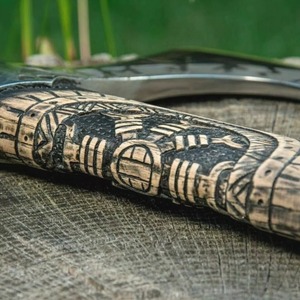 Hacha tomahawk de acero inoxidable, mango de fresno envuelto en cuero, mango de palisandro, hacha de supervivencia, hacha hecha a mano para hombres - Product Image 2