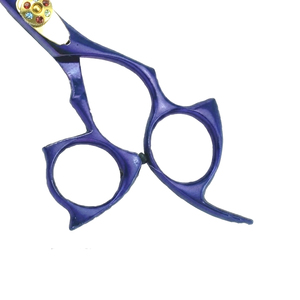 Tijeras Profesionales de Peluquería Color Morado, Acero Inoxidable, Hoja Recta, Punta Afilada, Mango Curvo para Corte de Cabello - Product Image 6