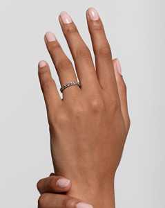 Custom 14K Solid Gold Multi Mix Cut Lab Grown Stackable <b>Ring</b> 3mm Wide Full Eternity Minimalist <b>Dainty</b> Wedding Band Manufacturer - Product Image 6