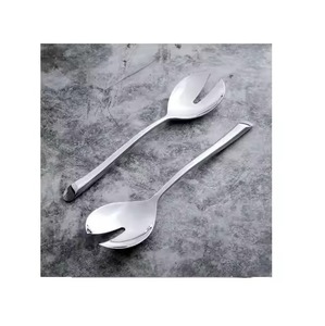 Elegant <b>Serving</b> <b>Spoon</b> Fork Set Metal Salad Accessories for Contemporary Homes - Product Image 3