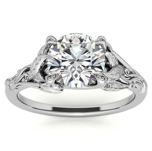 Bijoux fins de luxe en argent sterling 925 plaqué or blanc, inspirés de la nature géométrique, avec moissanite, pour fiançailles, mariage et fêtes - Product Image 1