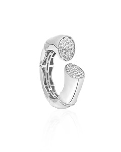 Bague ouverte en diamant de laboratoire pavé, style statement, en or rhodié 10K 14K 18K, argent 925 935, bijoux fins pour fiançailles et mariage - Product Image 3