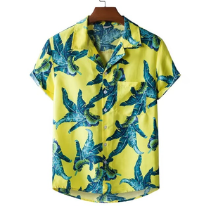 Chemise pour homme à imprimé numérique, style plage hawaïenne, été 2026 - Product Image 1