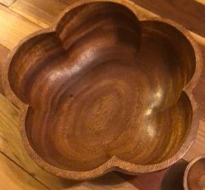 Grands et petits bols à fleurs en bois, faits à la main, décoratifs, pour la présentation et la décoration de la maison - Product Image 4