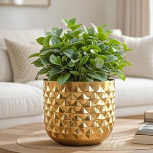 Metal Indoor Pineapple <b>Texture</b> Golden Planter Superfine Quality Available for Table Decor Wedding Home Decor at Wholesale Price - Product Image 2