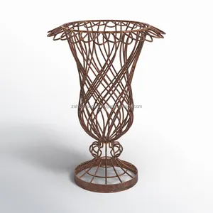 Vase à fleurs carré transparent en métal, design élégant, style côtier, pour table, fournisseur en gros Zahid Exports India Big - Product Image 1