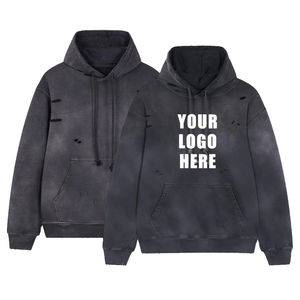 Sudadera con Capucha de Forro Polar para Hombre, Personalizada, de Alta Calidad, Estilo Urbano de Invierno, con Estampado Digital, Lavado Ácido Vintage, Efecto Desgastado por el Sol y Bolsillos - Product Image 2