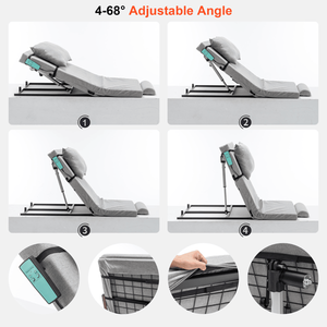 Dossier de lit électrique réglable pour personnes âgées, femmes enceintes et handicapées, plage de réglage 4-68 degrés, oreiller de lecture 300 cm - Product Image 5