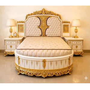 Juego de Muebles de Dormitorio de Lujo de Diseño para Interiores de Villas y Palacios, Juego de Cama Neoclásico de Inspiración Romana, Cama Queen Maharani Palace - Product Image 2