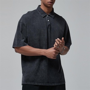 Camisetas Polo Vintage Personalizadas de Estilo Urbano para Hombre, Unisex, 100% Algodón Satinado, Tejido Teñido, Antiencogimiento, 280gsm, de Marca - Product Image 1