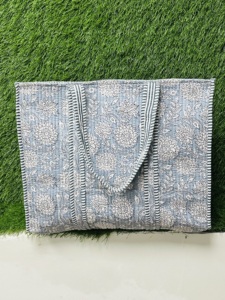 Floral Printed Cotton <b>Tote</b> <b>Bag</b> Handmade Quilted Eco-friendly Fashion Women's Shoulder Zipper Closure <b>White</b> Travel Shopping <b>Bag</b> - Product Image 2