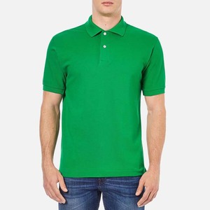 Polo de Manga Corta para Hombre, Color Verde Sólido, Corte Regular, Algodón Oxford, Estilo Casual, Antiarrugas, Diseño con Botones - Product Image 1