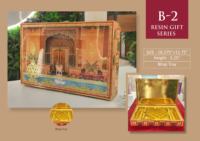 Luxuriöse Rechteckige Tischplatte aus Massivholz mit Volkskunst-Malerei, Poliert, Anpassbar, Multifunktional, Geschenkbox A-1 Bhaji-Tablett
