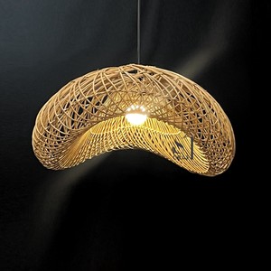 Vintage Rattan Lampshade for <b>Table</b> Pendant Light <b>Covers</b> Livingroom, Bedroom Home Decor Lamp Shade Chandelier Made in Vietnam - Product Image 1