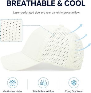 Casquette de baseball en maille respirante réglable à 6 panneaux unisexe pour l'extérieur décontractée printemps-été adulte à visière plate et fermeture snapback - Product Image 2