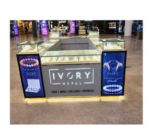 Luxury Jewellery Kiosk Interior Design Premium Retail Setup Glass Display Counters Elegant <b>Lighting</b> Custom Cabinets Modern Style - Product Image 1