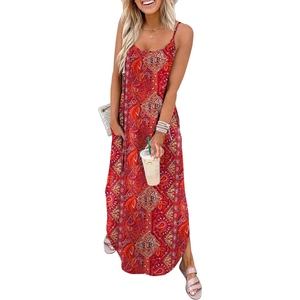 Vestidos Largos Casuales de Verano para Mujer, Vestidos de Tirantes Finos, Estilo Tropical Hawaiano, para Vacaciones, 2026 - Product Image 1